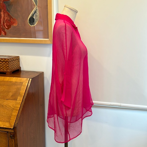 ALYSI chocolat Crepe Camicia - Fuchsia - Picture 8 of 8